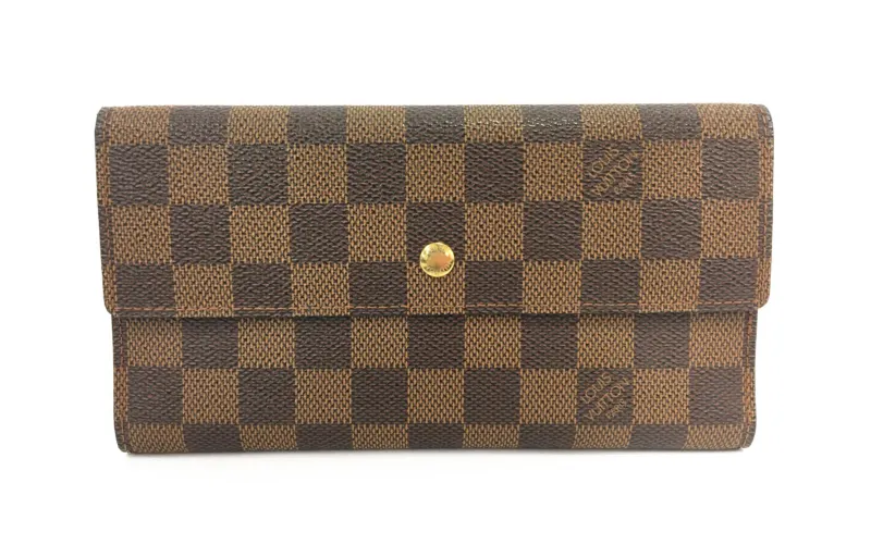LOUIS VUITTON Leather Wallet Unisex Brown