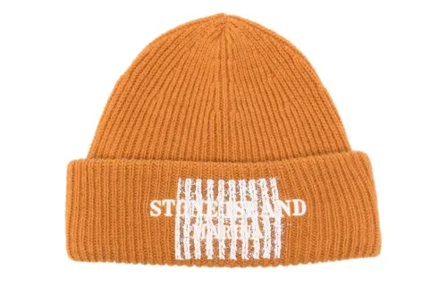 STONE ISLAND Logo-embroidery Ribbed Beanie