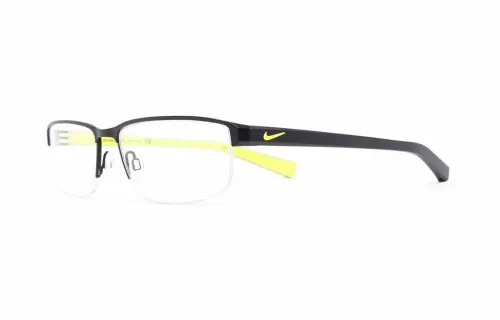 Nike Metal Rectangular Eyeglass Frames Men's Yellow/Black