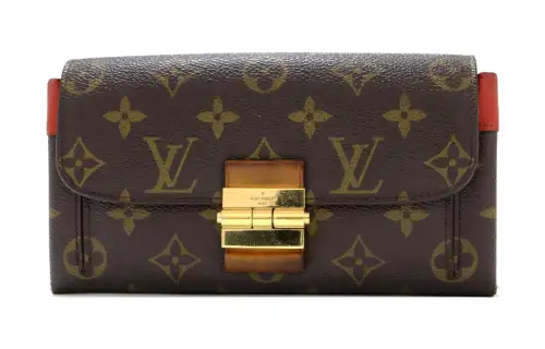 LOUIS VUITTON Canvas Wallet Unisex Brown