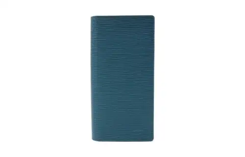 LOUIS VUITTON Brazza Epi Cow Leather Wallet Regular Unisex Blue