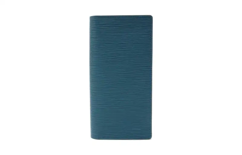 LOUIS VUITTON Brazza Epi Cow Leather Wallet Regular Unisex Blue