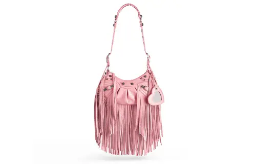 Balenciaga Le Cagole Fine Grained Sheepskin Shoulder Bag, Crossbody Bag Extra Small Women's Pink
