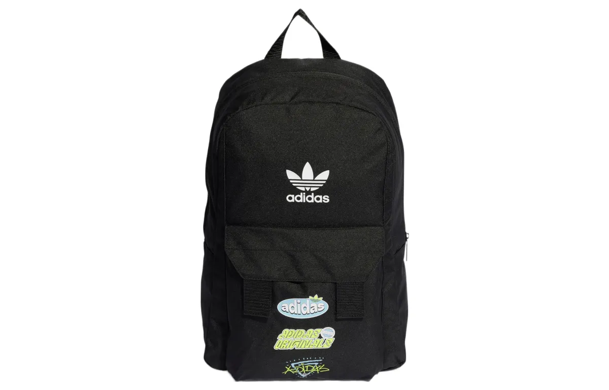 Adidas Originals Trefoil Recycled Polyester Plain Weave Fabric Backpack Regular Men's Black