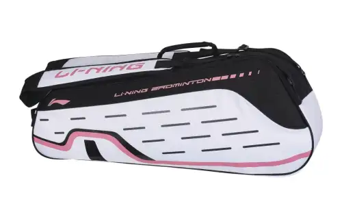 Li Ning Polyester Badminton Racket Shoulder Bag Unisex White/Pink