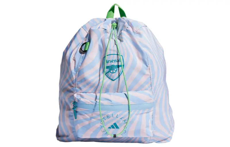 Adidas X Arsenal Collaboration Polyester Gym Bag Backpack Large Women's Half Shimmer Green & Bay Blue