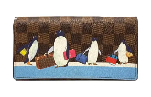 LOUIS VUITTON PVC Coated Canvas Wallet Women's Umber
