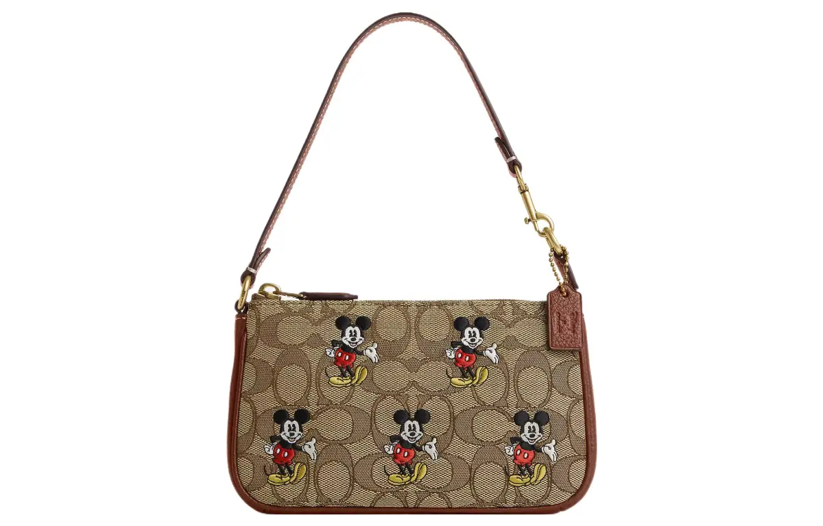 COACH Disney Collaboration Nolita Leather With Jacquard Shoulder Bag, Handbag, Shoulder Bag Small Women's