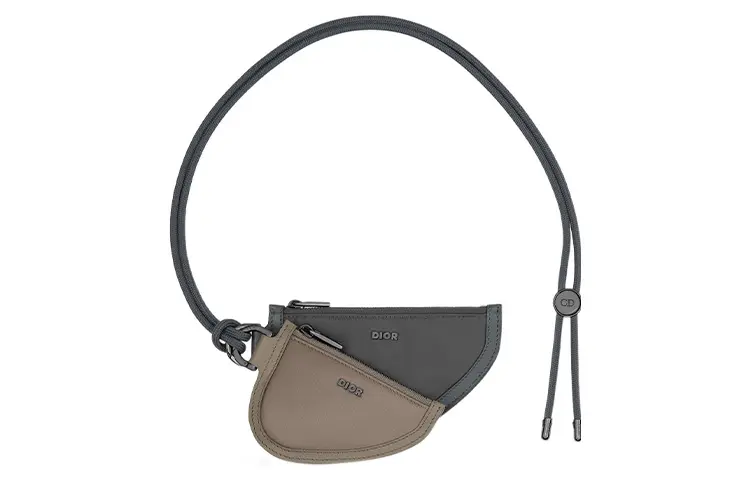 DIOR Saddle Nylon Saddle Bag Clutch Regular Men's Brown & Dark Gray