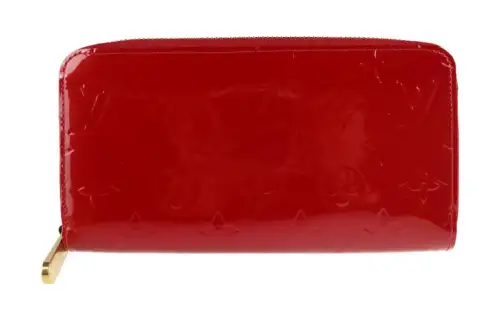 LOUIS VUITTON Zippy Patent Leather Wallet Regular Women's Red