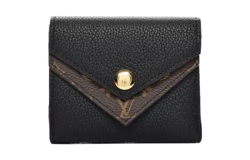 LOUIS VUITTON Grain Calfskin Wallet Women's Black