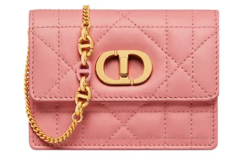 DIOR Caro Sheepskin Crossbody Bag, Shoulder Bag Women's Light Pink