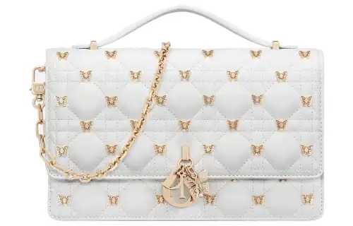 DIOR Sheepskin Shoulder Bag, Crossbody Bag, Handbag Women's White