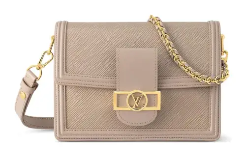 LOUIS VUITTON Dauphine Epi Leather Shoulder Bag, Crossbody Bag Medium Women's Gray