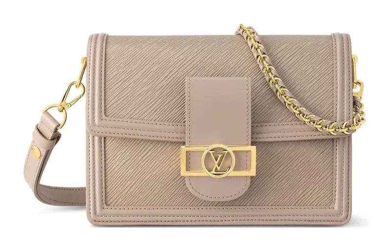 LOUIS VUITTON Dauphine Epi Leather Shoulder Bag, Crossbody Bag Medium Women's Gray