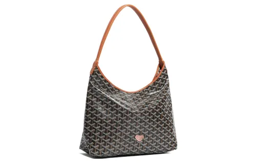 GOYARD Bohème Hobo Canvas With Leather Dog Tooth Shoulder Bag Combo Bag Shoulder Bag Women's Tan & Khaki Heart