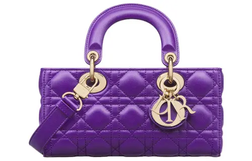 DIOR Lady D JOY Sheepskin Handbag, Shoulder Bag, Crossbody Bag, Handbag Small Women's Violet