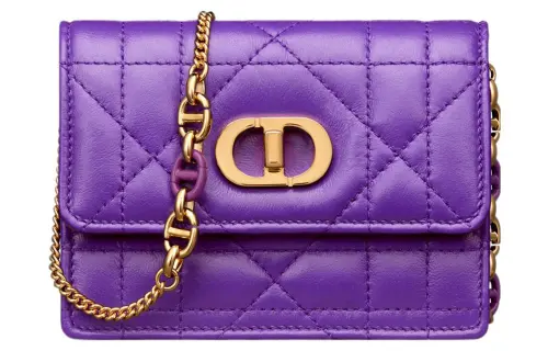DIOR Caro Lambskin Crossbody Bag, Shoulder Bag Women's Violet