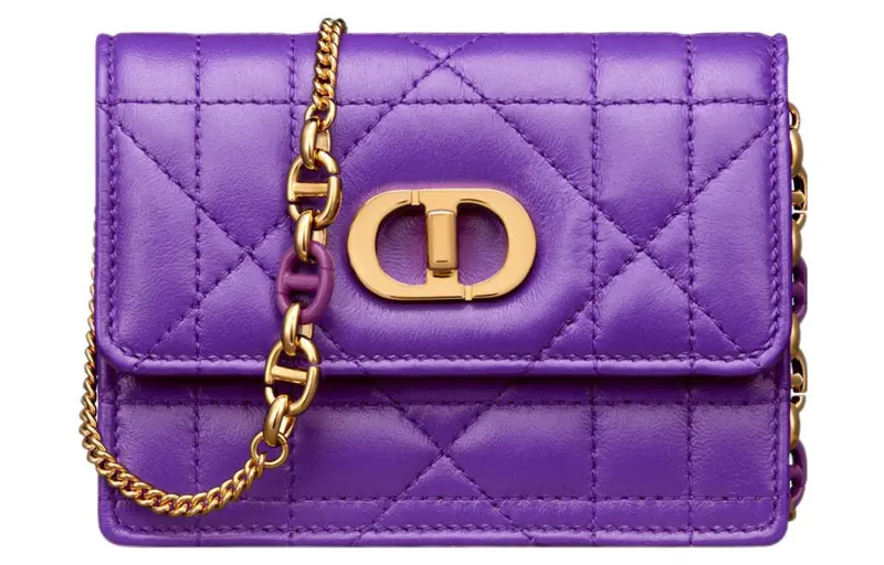 DIOR Caro Lambskin Crossbody Bag, Shoulder Bag Women's Violet