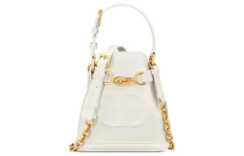 DIOR C'est Dior Cow Leather Crossbody One Shoulder Handbag Small Women's Milk White