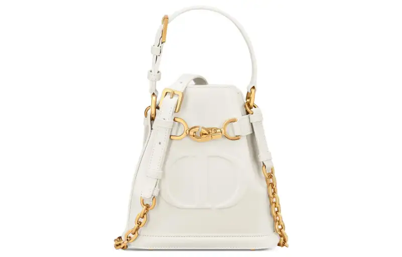DIOR C'est Dior Cow Leather Crossbody One Shoulder Handbag Small Women's Milk White
