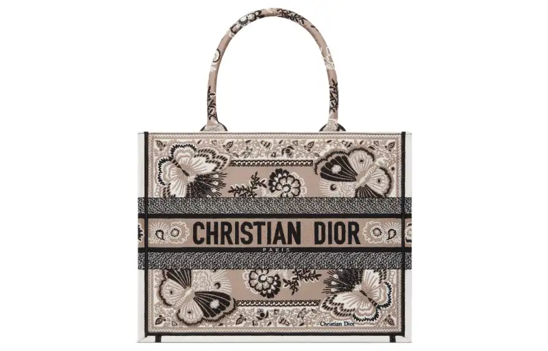 DIOR Embroidery Tote Bag, Shopping Bag, Handbag Medium Women's Beige