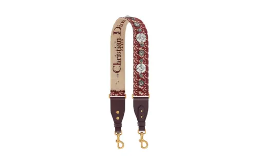 DIOR Embroidery With Cow Leather Bag Straps Women's Red