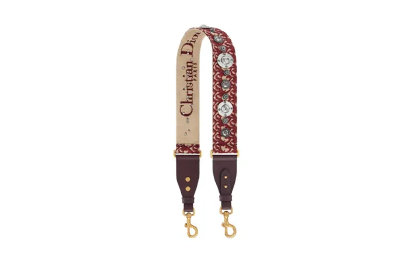 DIOR Embroidery With Cow Leather Bag Straps Women's Red