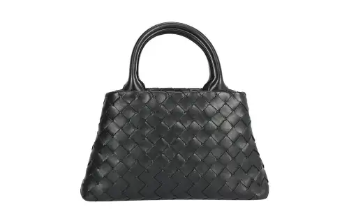 Bottega Veneta Intrecciato Sheepskin One Shoulder Handbag Women's Black