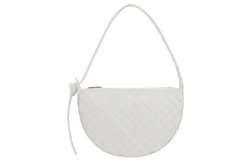 Bottega Veneta Lambskin Crossbody Bag, Shoulder Bag Women's White