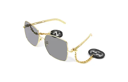 GUCCI Alloy Metal Round Sunglasses Women's