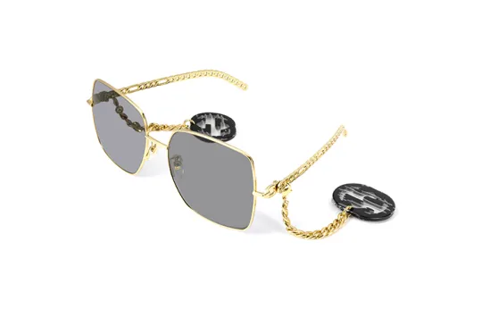 GUCCI Alloy Metal Round Sunglasses Women's