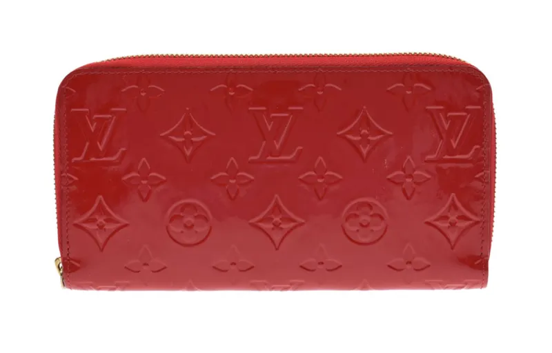 LOUIS VUITTON Zippy Patent Leather Wallet Regular Women's Red