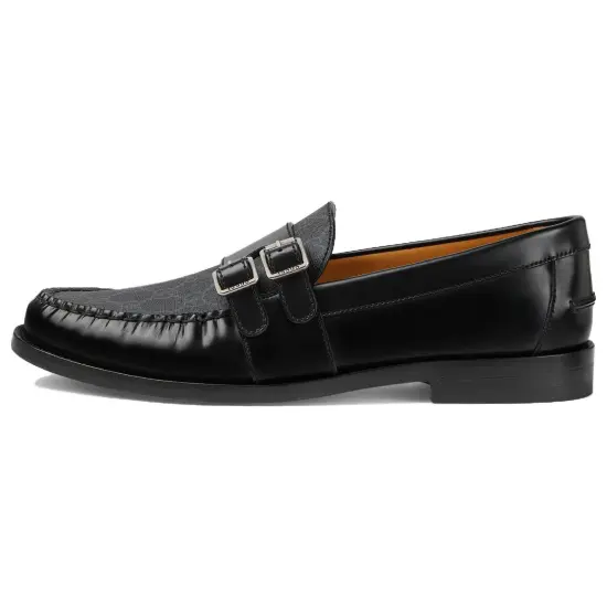 GUCCI Buckle Loafer 'GG Monogram - Black'