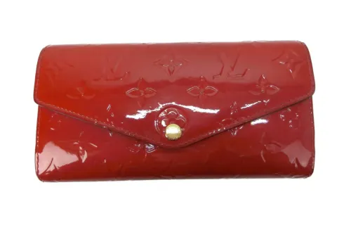 LOUIS VUITTON Patent Leather Wallet Regular Women's Cherrywood