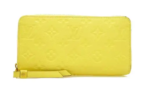 LOUIS VUITTON Zippy Zip Closure Monogram Empreinte Leather Wallet Regular Unisex Lemon