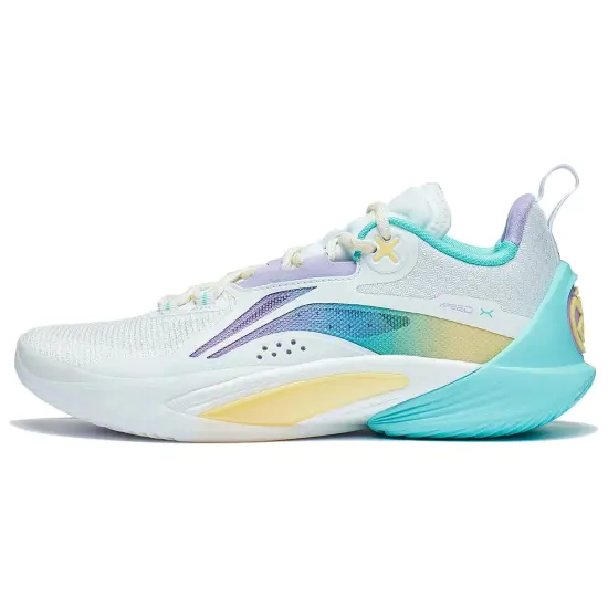 LINING Speed 10 Basketball Shoes Men Low-Top White/Light Lavender