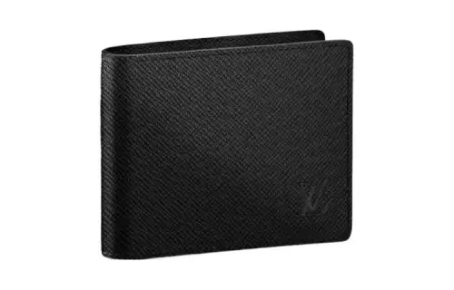 LOUIS VUITTON Taiga Leather Wallet Men's Black