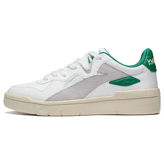 LINING Wave Skateboard Shoes Men Low-Top Ecru/Cool Mint Green