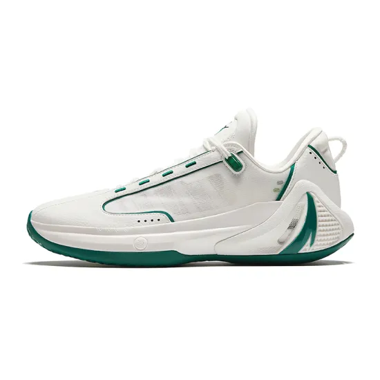 ANTA GH4 Basketball Shoes Men Low-Top Papyrus White/Malachite Green