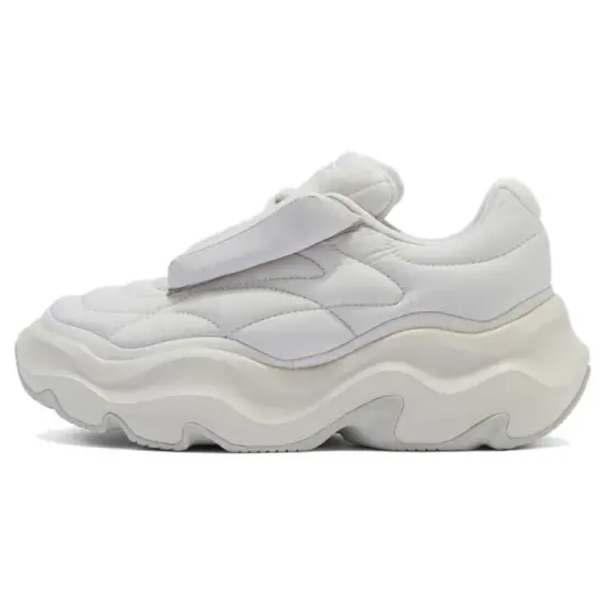 LiNing Puff Platform Slip Resistant Low Top Casual Shoes Women's Gray White