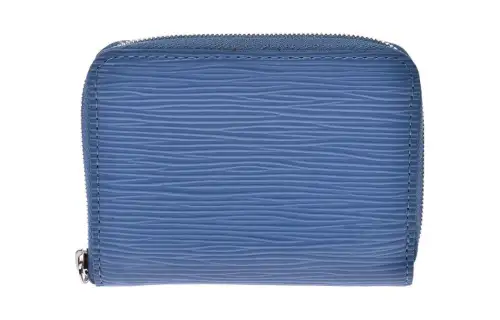 LOUIS VUITTON Leather Wallet Women's Blue