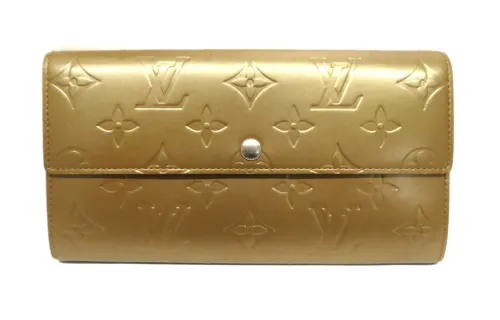 LOUIS VUITTON Patent Leather Wallet Regular Women's Champagne