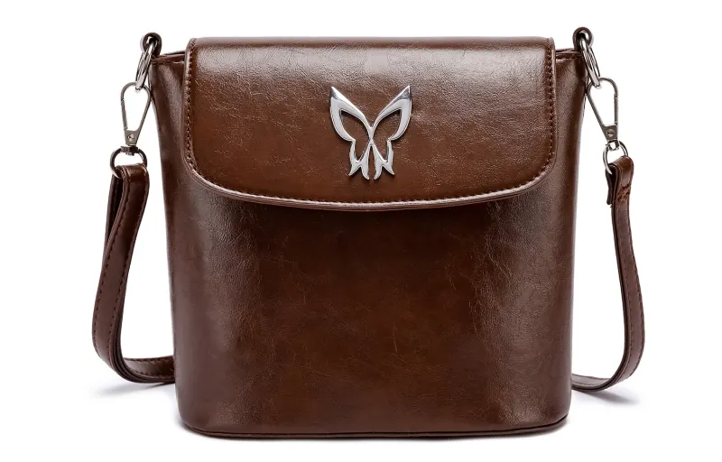 NOMK Pu Crossbody Bag, Shoulder Bag Women's Dark Brown