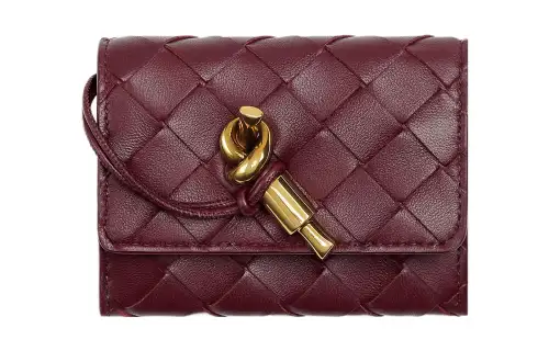 Bottega Veneta Lambskin Wallet, Card Holder Regular Women's Barolo