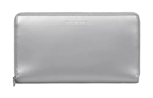 Balenciaga Leather Wallet Regular Women's Silver
