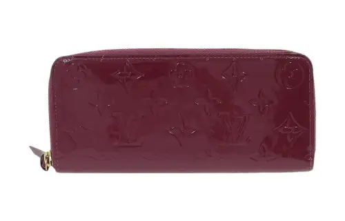 LOUIS VUITTON Leather Wallet Women's Magenta
