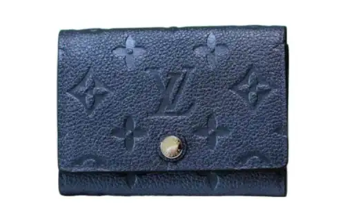 LOUIS VUITTON Leather Wallet Unisex Blue