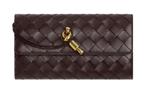Bottega Veneta Lambskin Wallet Large Women's Fondant