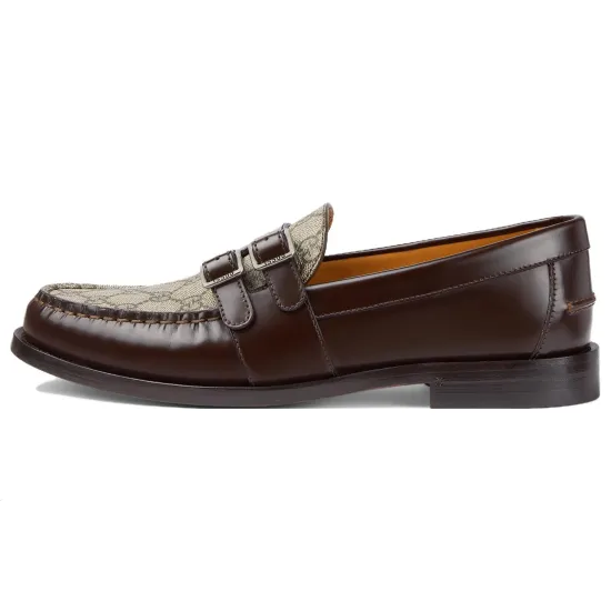 GUCCI Buckle Loafer 'GG Monogram - Dark Brown'